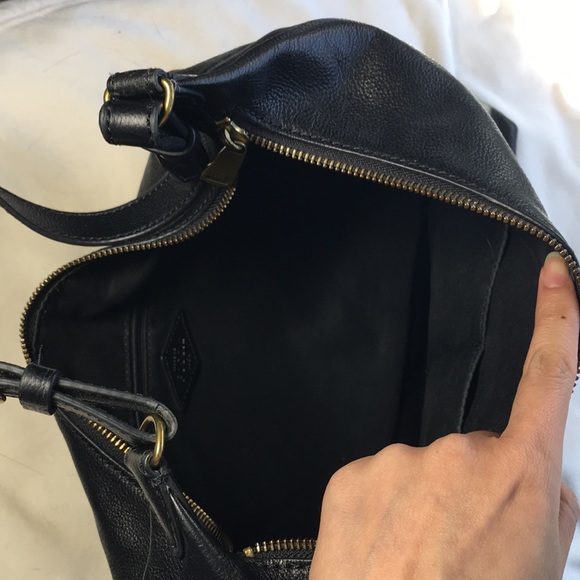 Fossil black zip shoulder bag - Picture 6 of 15